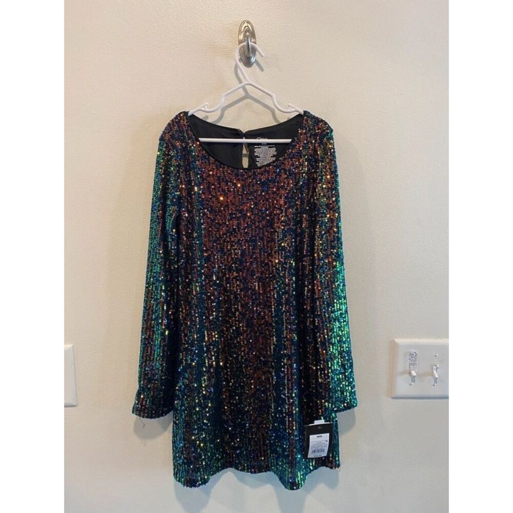 Art class long sleeve sequin dress girls size 8 NEW party special occasion